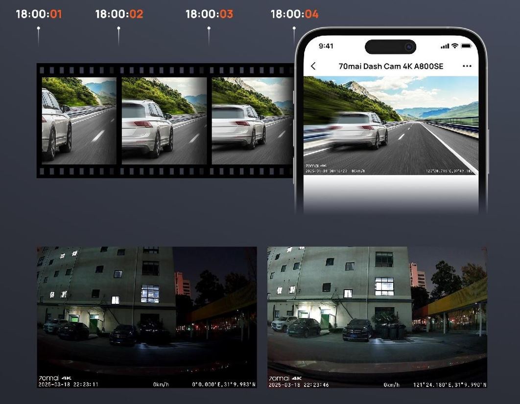 70mai 4K A800SE 4G palubní kamera časosběr 1 evtech_cz 1